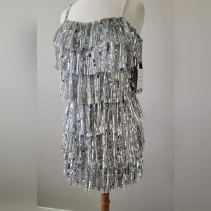 **Sold on Ebay** NWT  Mac Duggal Sequin Fringe Mini Dress